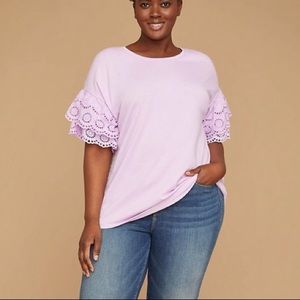 Lane Bryant- NWT in shipping bag lace Ruffles rose